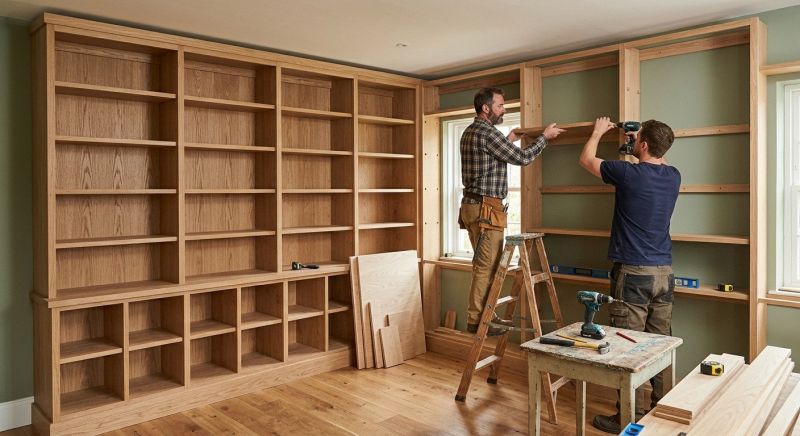 Built In Bookcase Installation in Charlotte, NC
